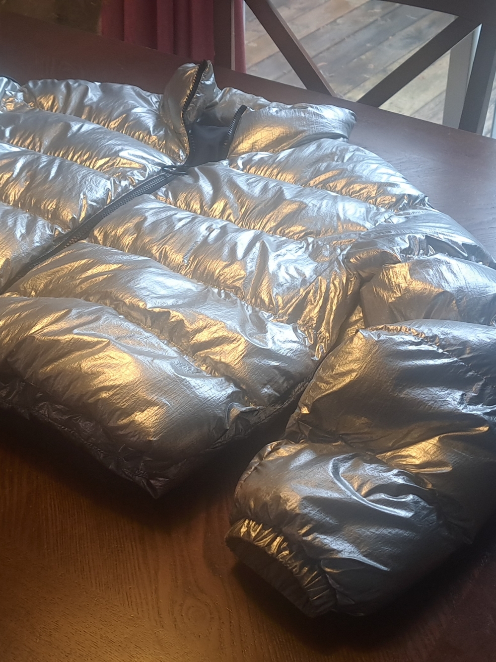 Metallic Silver Puffer Jacket - Picture 2 of 4